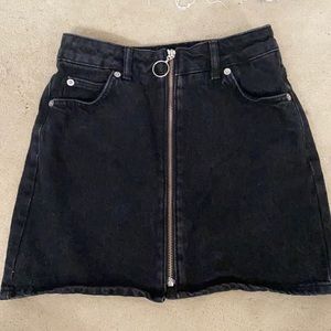 TOPSHOP Black Denim Skirt